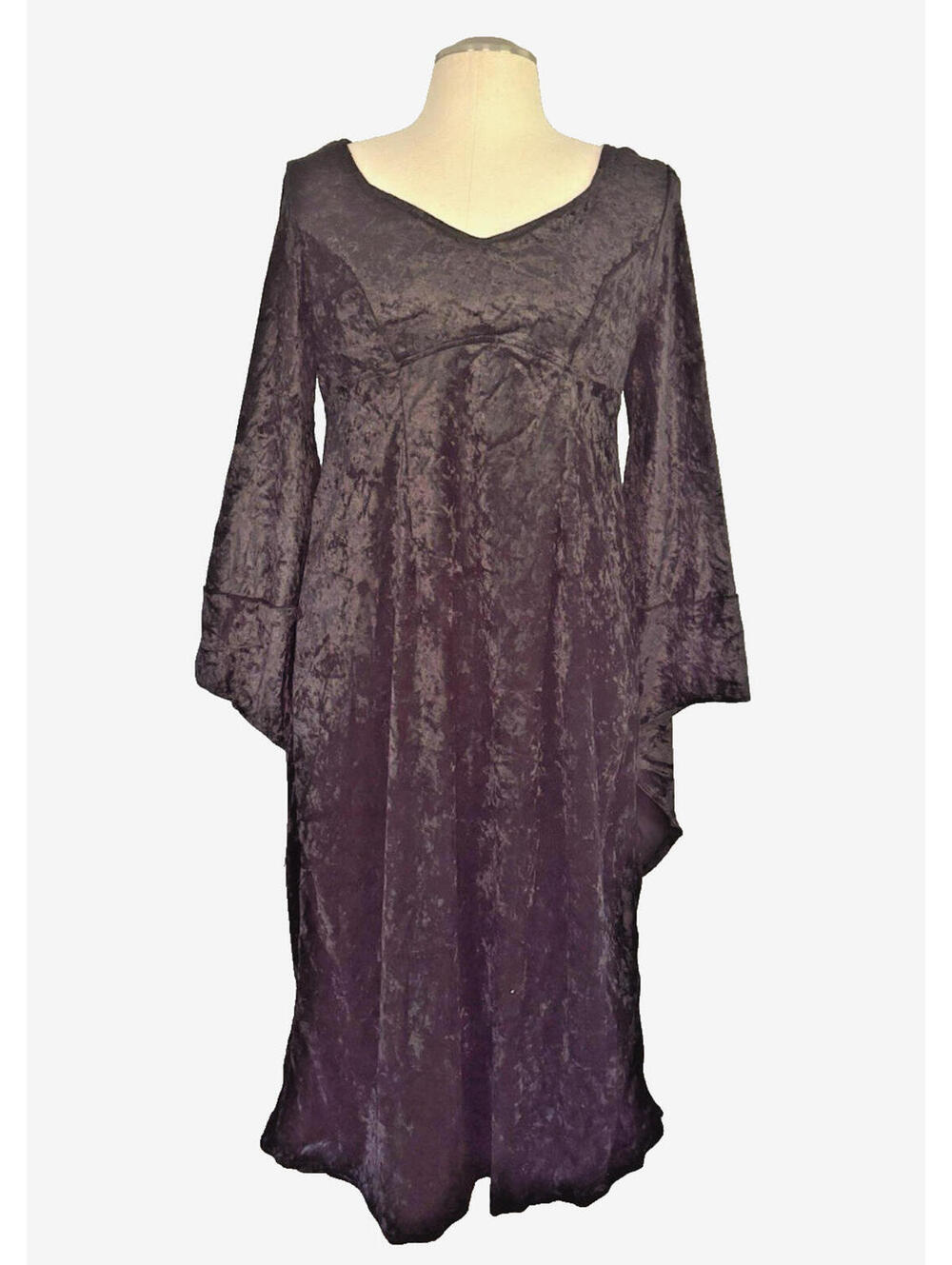 Subterranea Black Velvet Lace-Up Gothic Medieval Renaissance Dress Sz L EUC